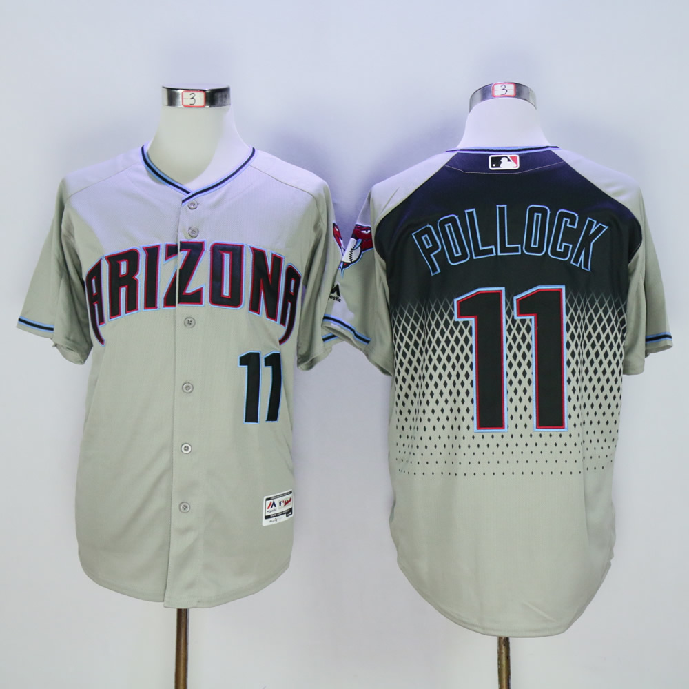 Men Arizona Diamondback #11 Pollock Grey MLB Jerseys